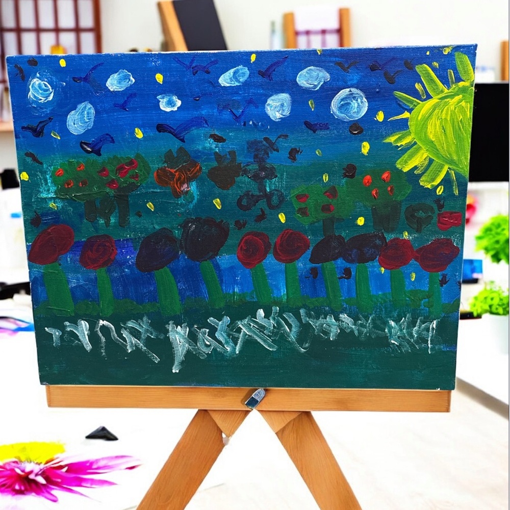 COKIE’S CREATIONS Handpainted Acrylic Painting “WHEN I THINK OF SPRING AT NIGHT”